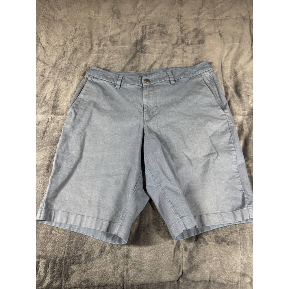 Lululemon Commission Short 34 Mens Blue Grey Technical Stretch Chino Shorts 9in